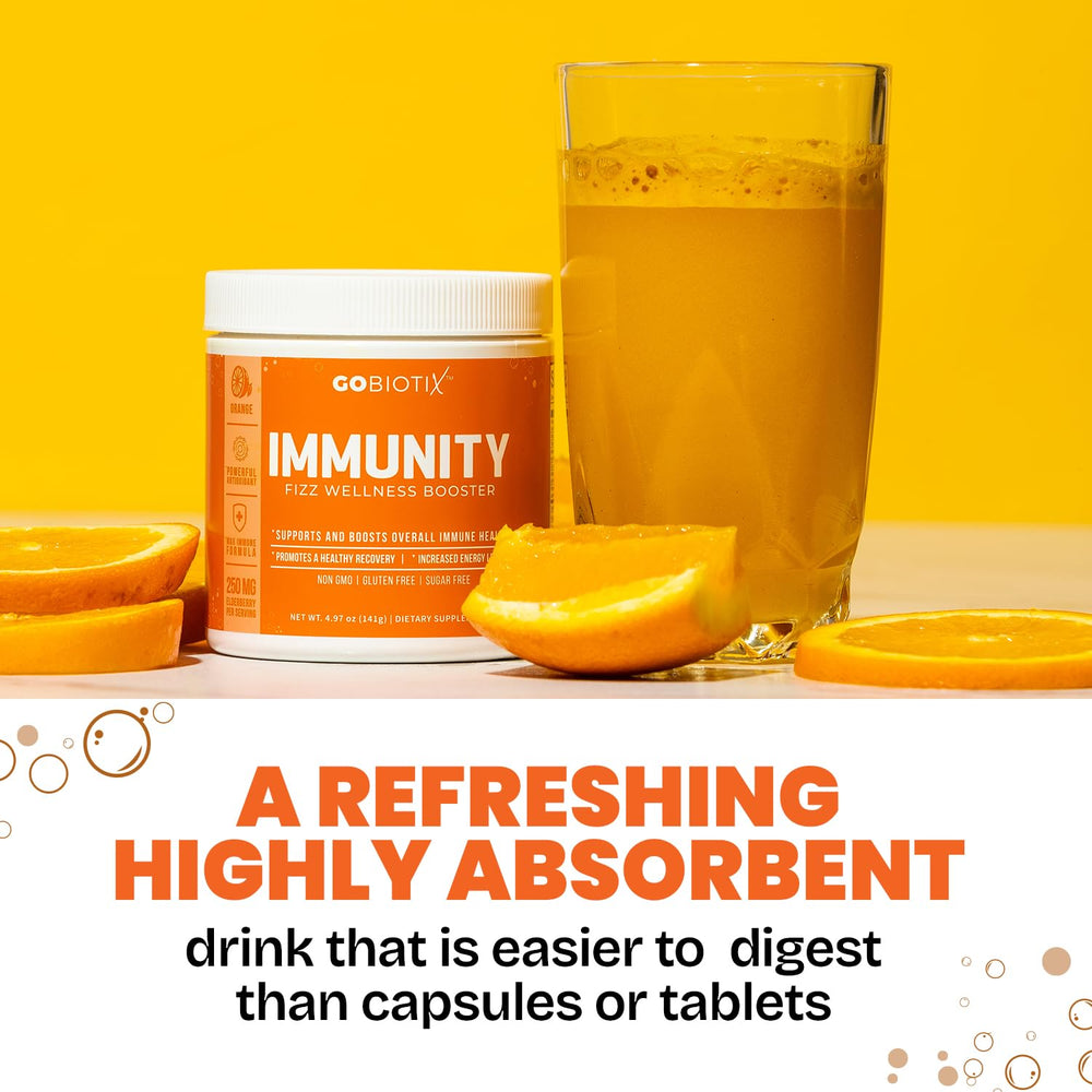 GoBiotix Immunity Powder packaging with scoop