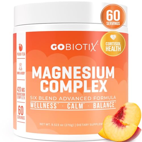 GoBiotix Magnesium Glycinate Powder Peach Tea bottle