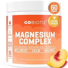 GoBiotix Magnesium Glycinate Powder Peach Tea bottle