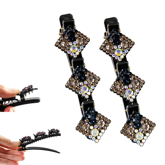 Godmifa Sparkling Crystal Stone Braided Hair Clip adds instant glamour for daily styling.