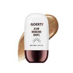 GOERTI Liquid Highlighter Drops bottle close-up for dewy bronze glow.