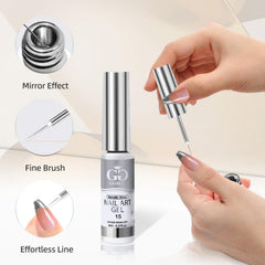 GOICC built-in 0.1mm brush enables precise lines for French tips.