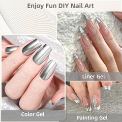 GOICC silver liner ready for French tip designs and swirls.
