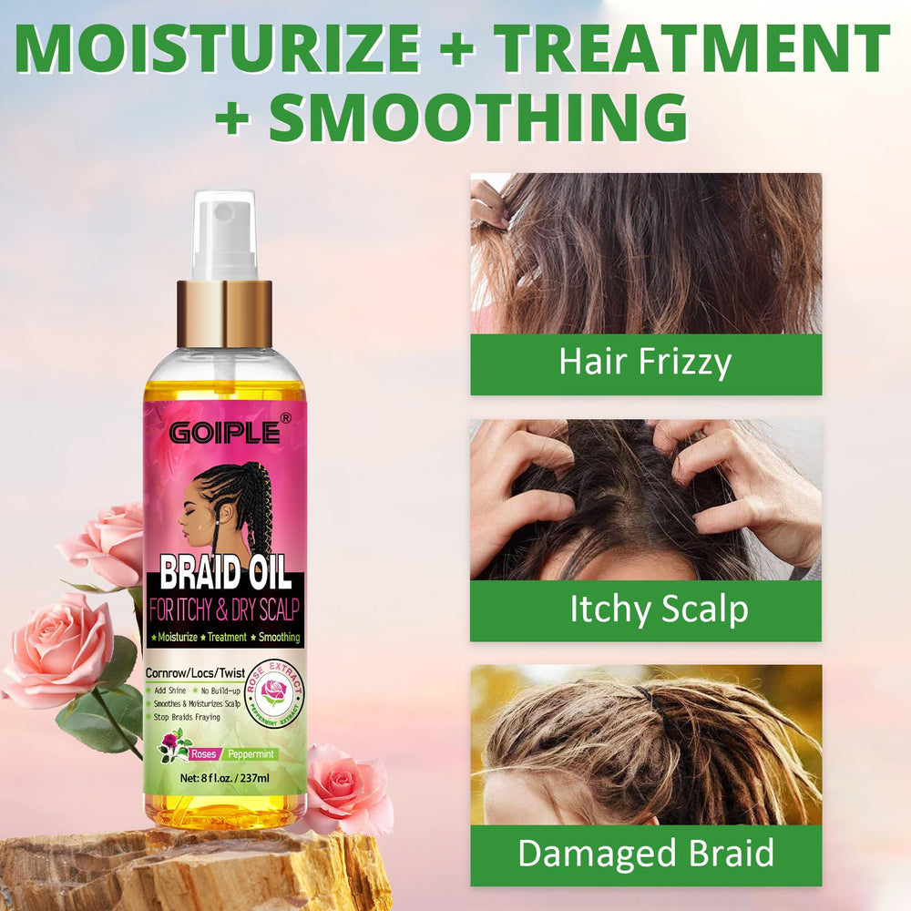 Goiple Braid Oil helps protect braid integrity during daily activities.