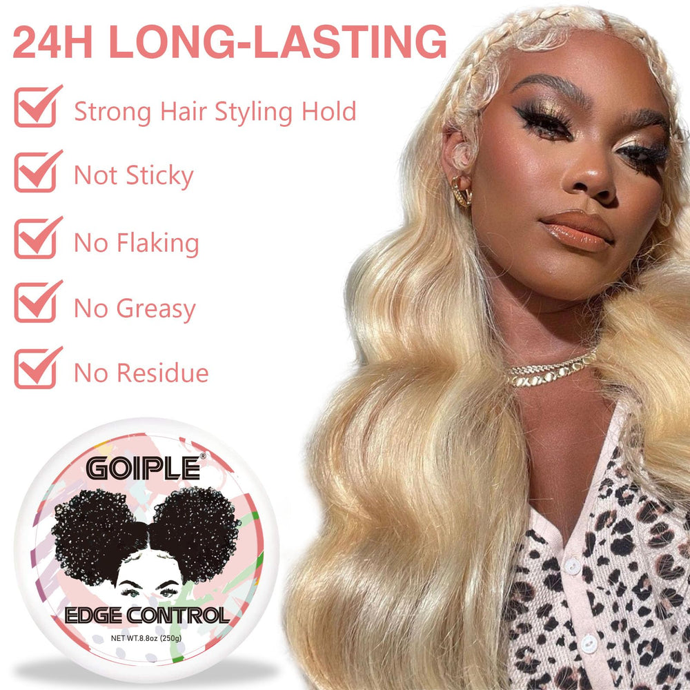 Goiple edge control wax preserves natural look across all hair types.