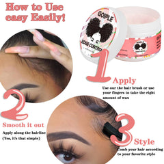 Goiple edge control wax leaves no residue, keeping scalp comfortable.