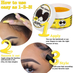 Goiple edge control wax water-based formula for easy, quick styling.