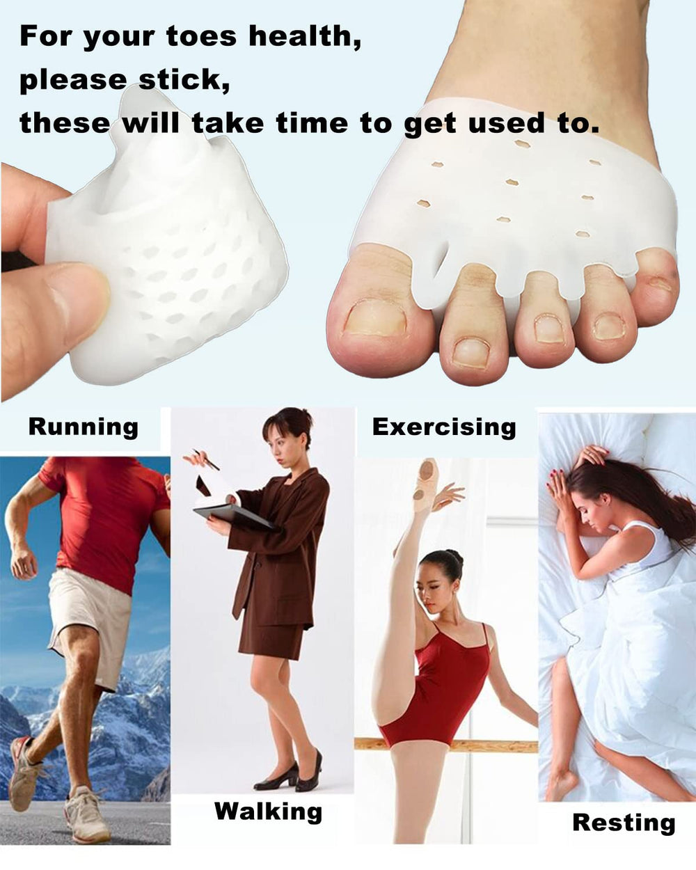 Golbylicc foot pain relief pads ease forefoot pressure during activities.
