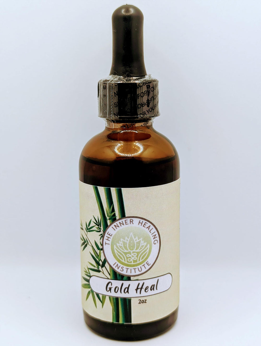 Gold Heal 2oz tincture bottle with dropper