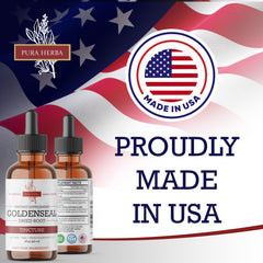 Alcohol-free Goldenseal tincture dropper bottle close-up
