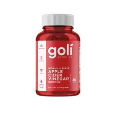 Front view of Goli Apple Cider Vinegar Gummy Vitamins bottle, 60 count
