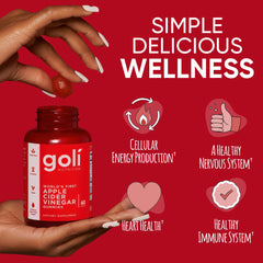 Close-up of Goli Gummies label highlighting B12 and B9 vitamins