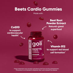 Close-up of Goli Beets Cardio Gummy with CoQ10 100 mg