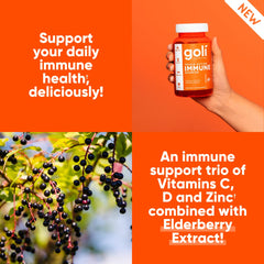Goli Immune Vitamin Gummy chews with elderberry and vitamins C, D, and zinc