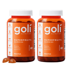 Front view of Goli Superfruits Beauty Gummies bottle