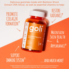 Close-up of Goli SuperFruits Beauty Gummy label