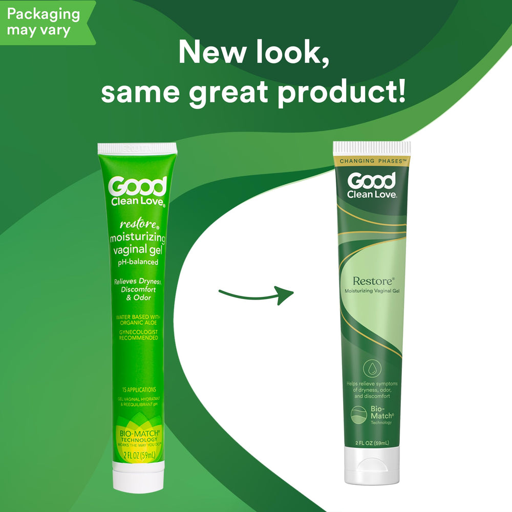 Good Clean Love Restore before-after-sex usage offers quick moisture support for intimate moments.