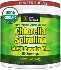 Front view of Good Natured chlorella spirulina powder 85 servings