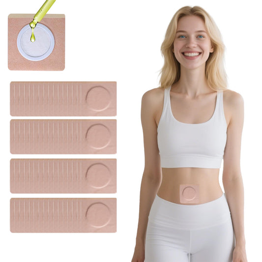 GOOPRAD 120pcs disposable castor oil belly button patches beige square package