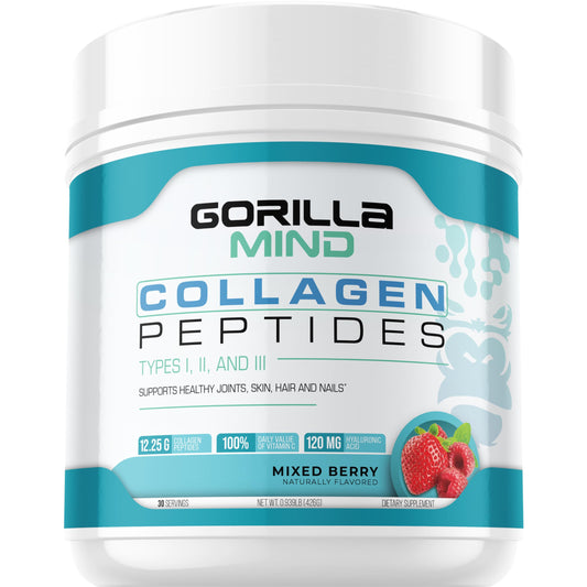 Gorilla Mind Collagen Peptides Powder Mixed Berry 426g tub