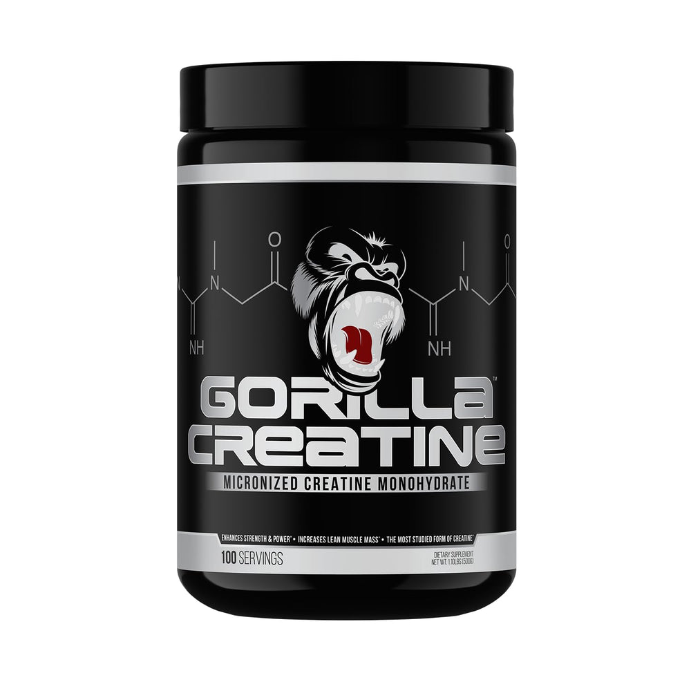 Gorilla Mind Creatine Monohydrate micronized bottle ready for daily use.