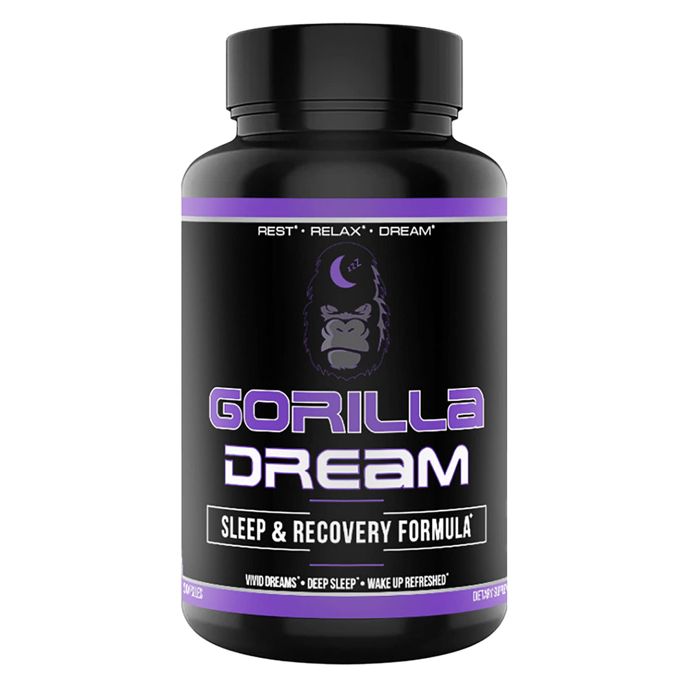 Gorilla Mind Dream sleep supplement bottle with 120 capsules