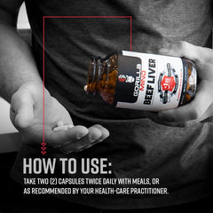 Hormone-free beef liver capsules from grass-fed Argentinian cattle
