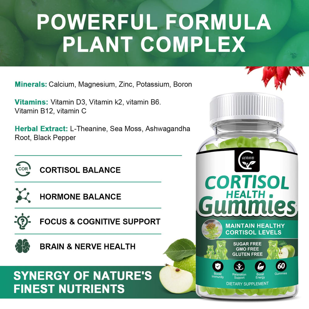 Close-up of GORNVB Cortisol Gummies capsules