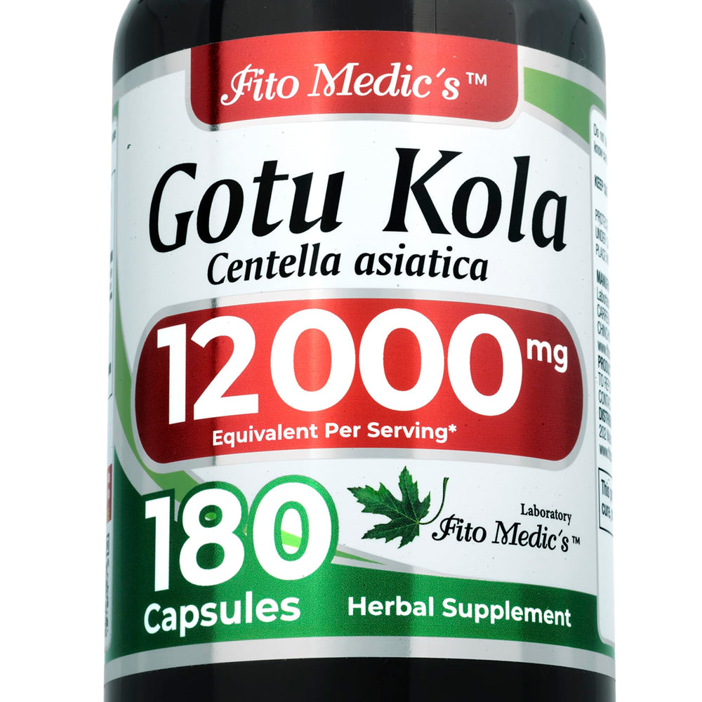Front view of FITO MEDIC'S Lab Gotu Kola 180-count bottle