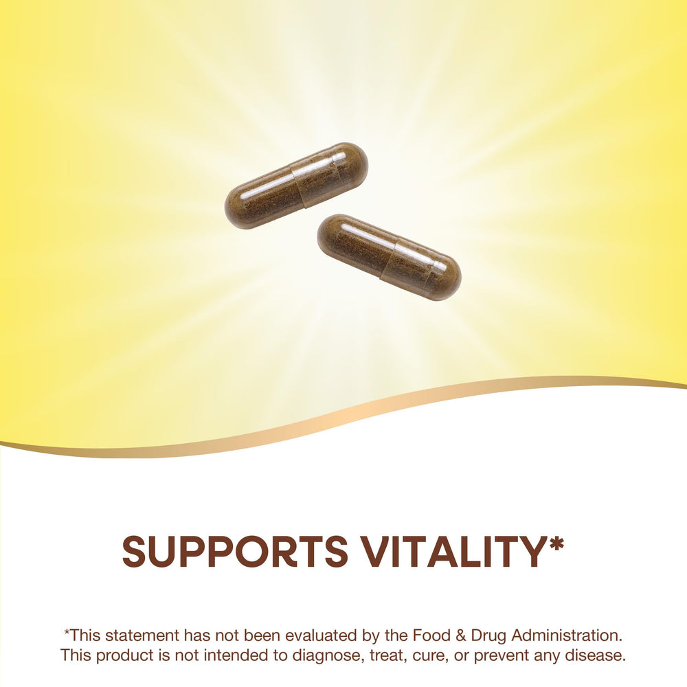 Label indicates gluten-free and vegan formulation