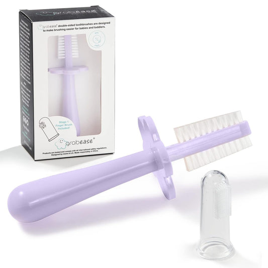 Grabease double sided toddler toothbrush with lavender handle