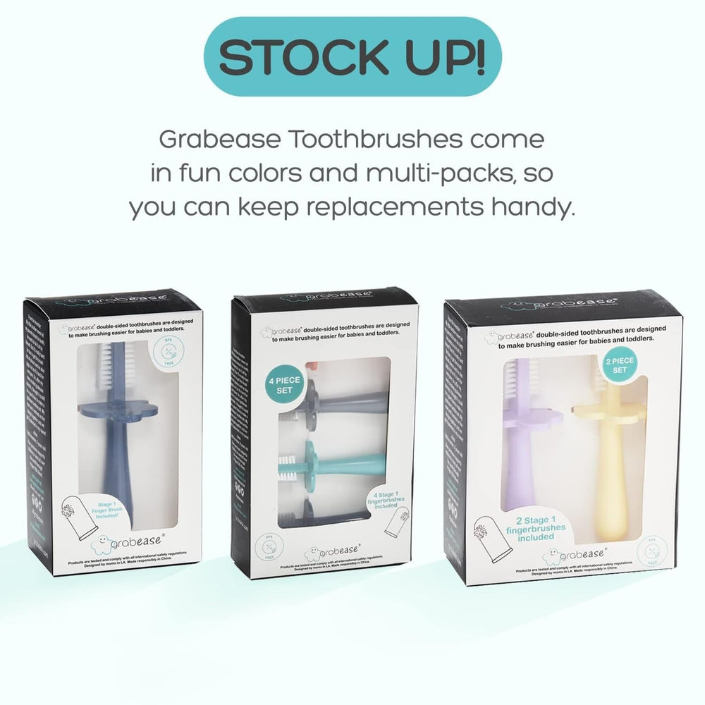Holiday gift-pack Grabease toothbrush set with finger brush