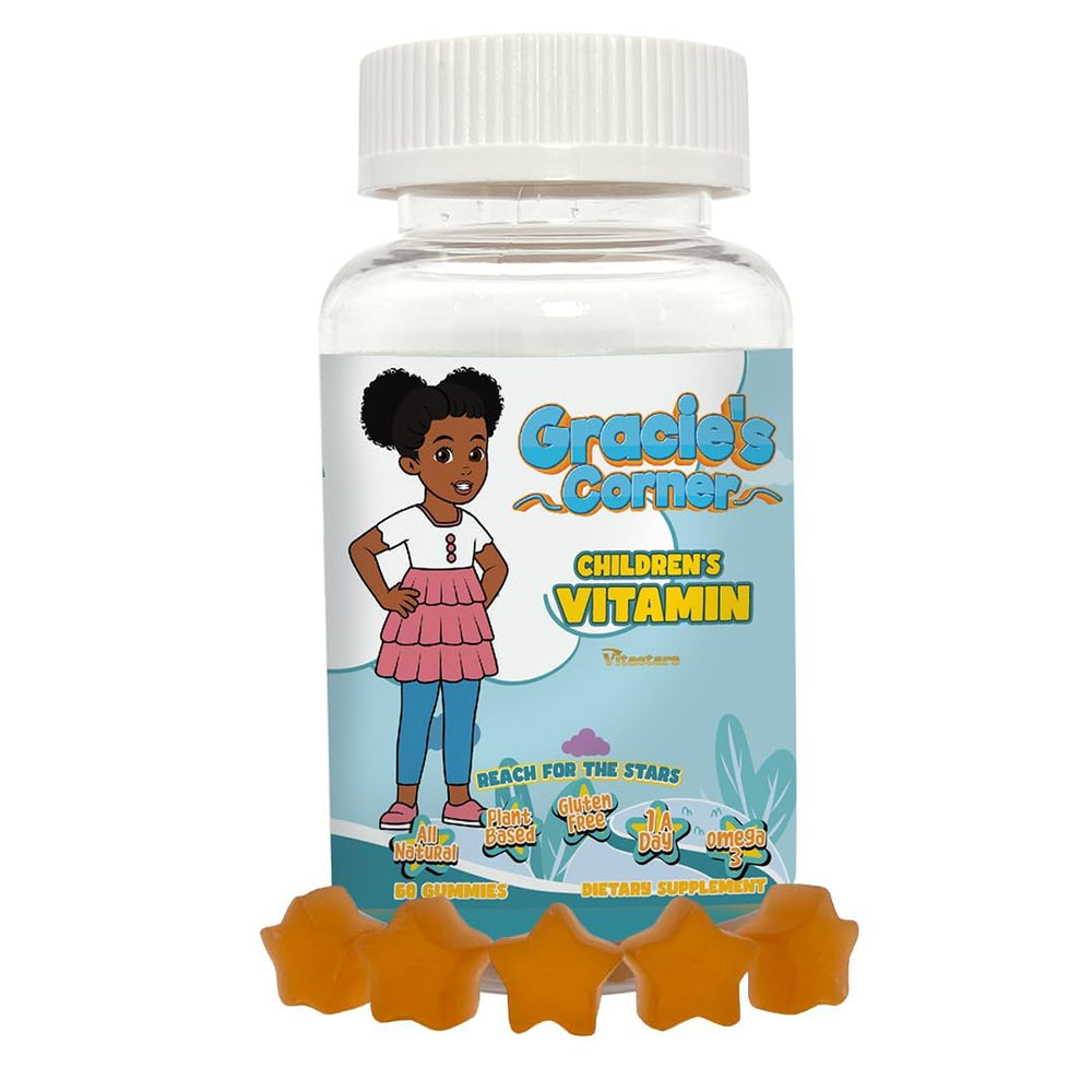 Gracie’s Corner Stars Kids Multivitamin Gummies bottle with Omega-3