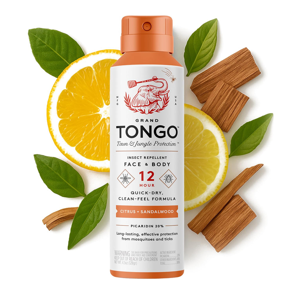 Grand Tongo DEET-Free Insect Repellent bottle front for outdoor protection