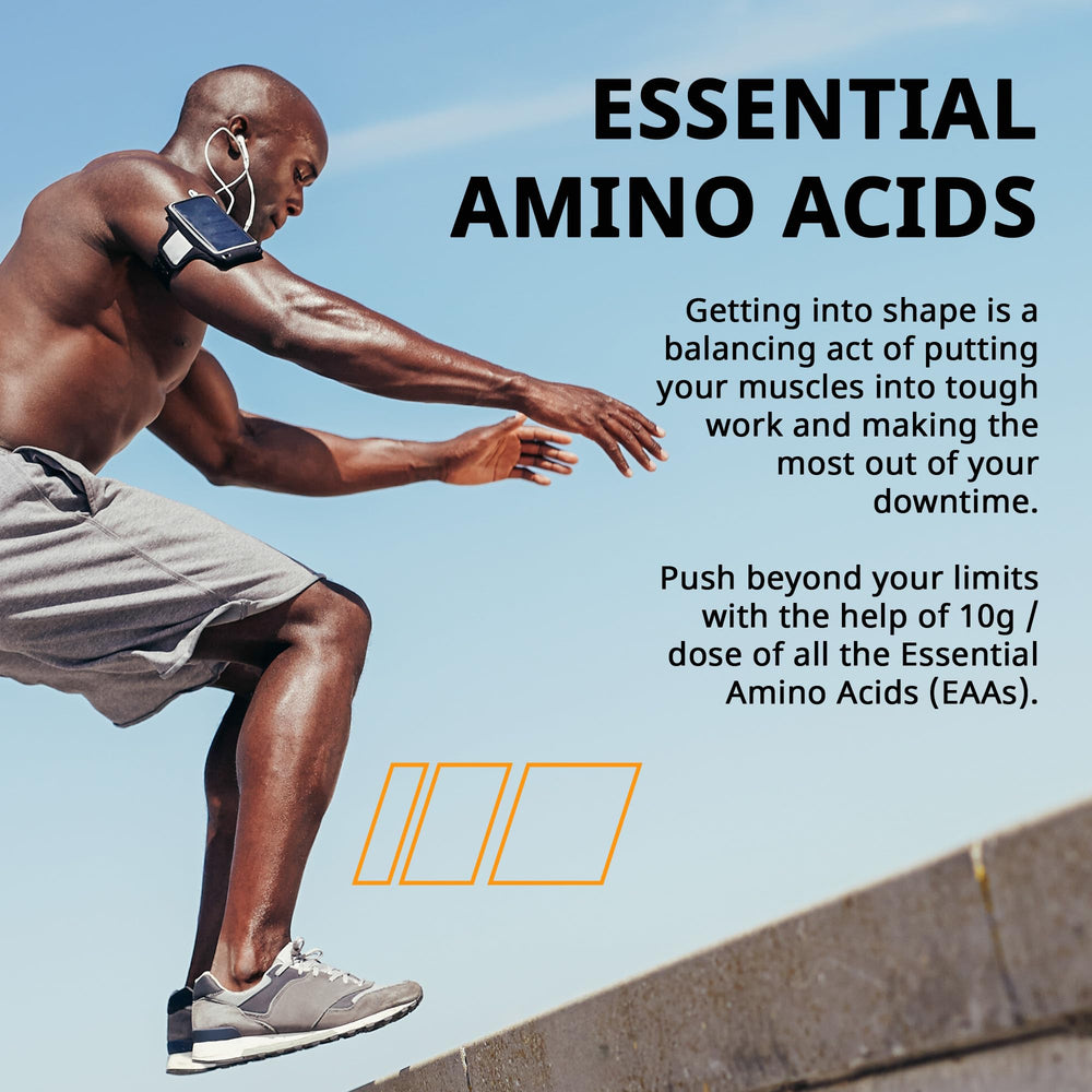 Nutrition facts label for Granite Essential Amino Acids powder