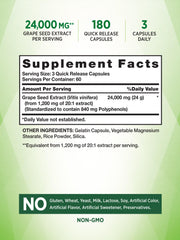 Close-up of Grape Seed Extract bottle label from Nature’s Truth