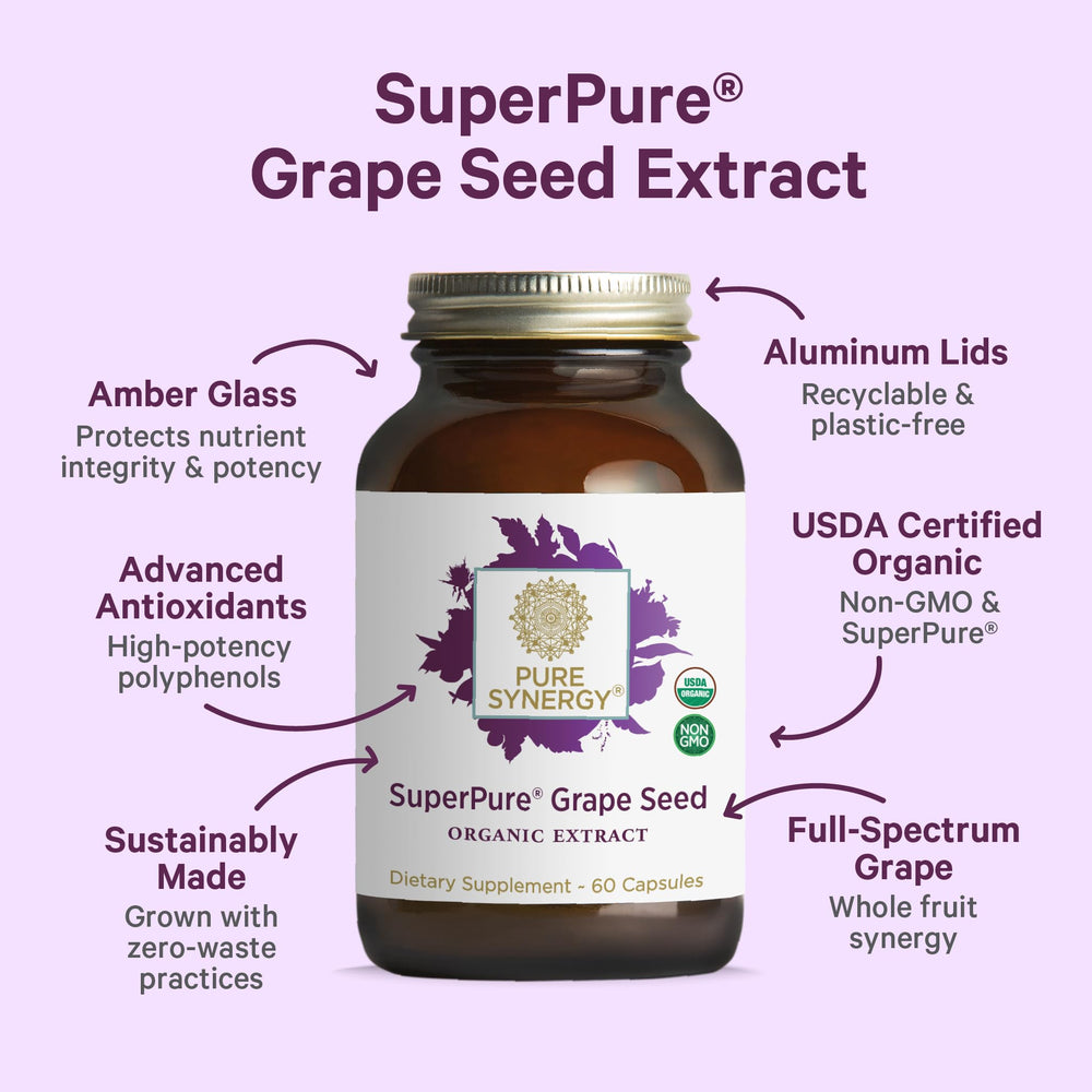 Grape seed, stem, pulp, and skin phytonutrients illustration