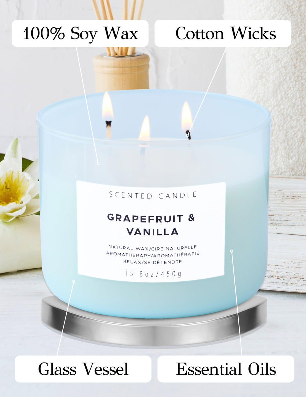 Soft blue jar reflecting serenity and freshness