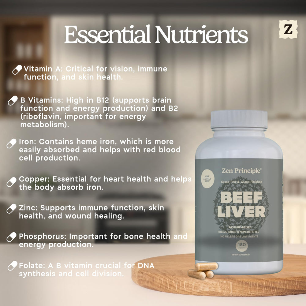 Undefatted grass-fed beef liver capsules from Argentina