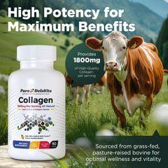 Grass-fed bovine collagen source for high absorption
