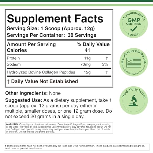 Grass-fed bovine collagen source label