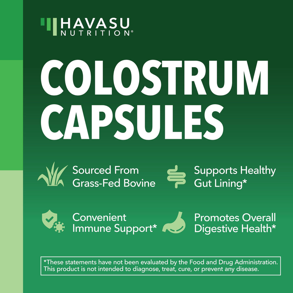 Label showing 40% IgG content on colostrum supplement