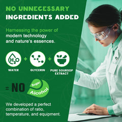 Graviola leaves and fruit extract close-up