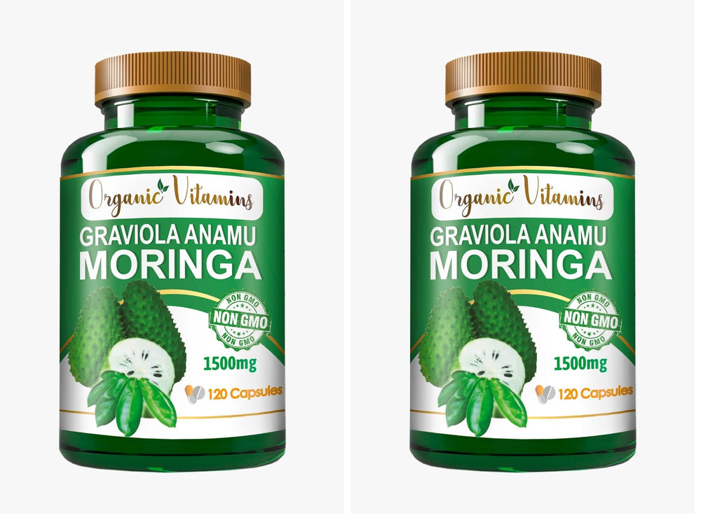 Graviola Soursop green superfood capsules with 120 capsules per pack (Pack of 2)