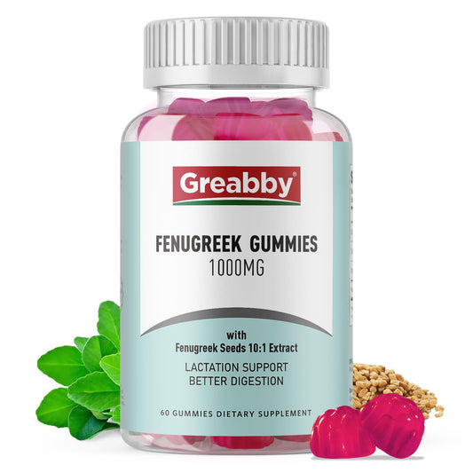 GREABBY Fenugreek Gummies bottle – 60 vegan gummies