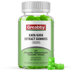 Greabby Kava Gummies label showing 1000mg per serving