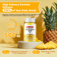 Pineapple-flavored GREABBY Magnesium Carbonate Gummies