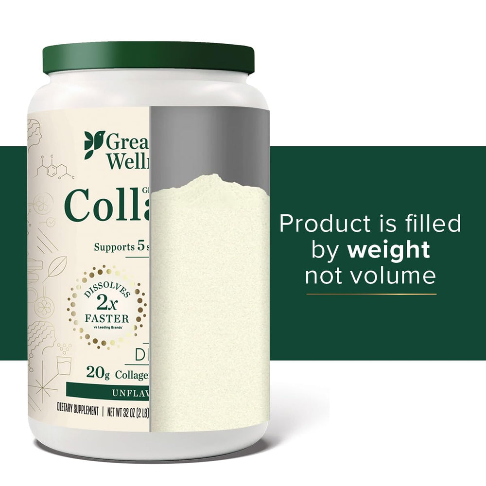 Great Lakes Wellness unflavored collagen dissolving seamlessly in hot tea.