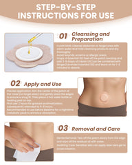 Box containing 54 patches for belly button use