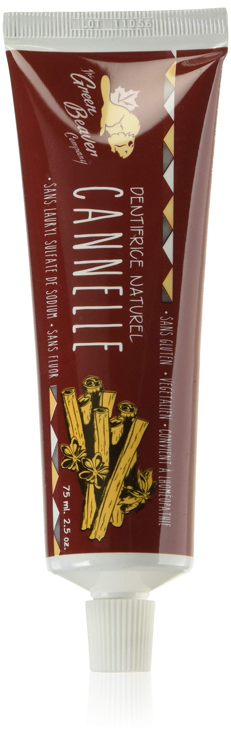 Green Beaver Cinnamon Toothpaste label close-up